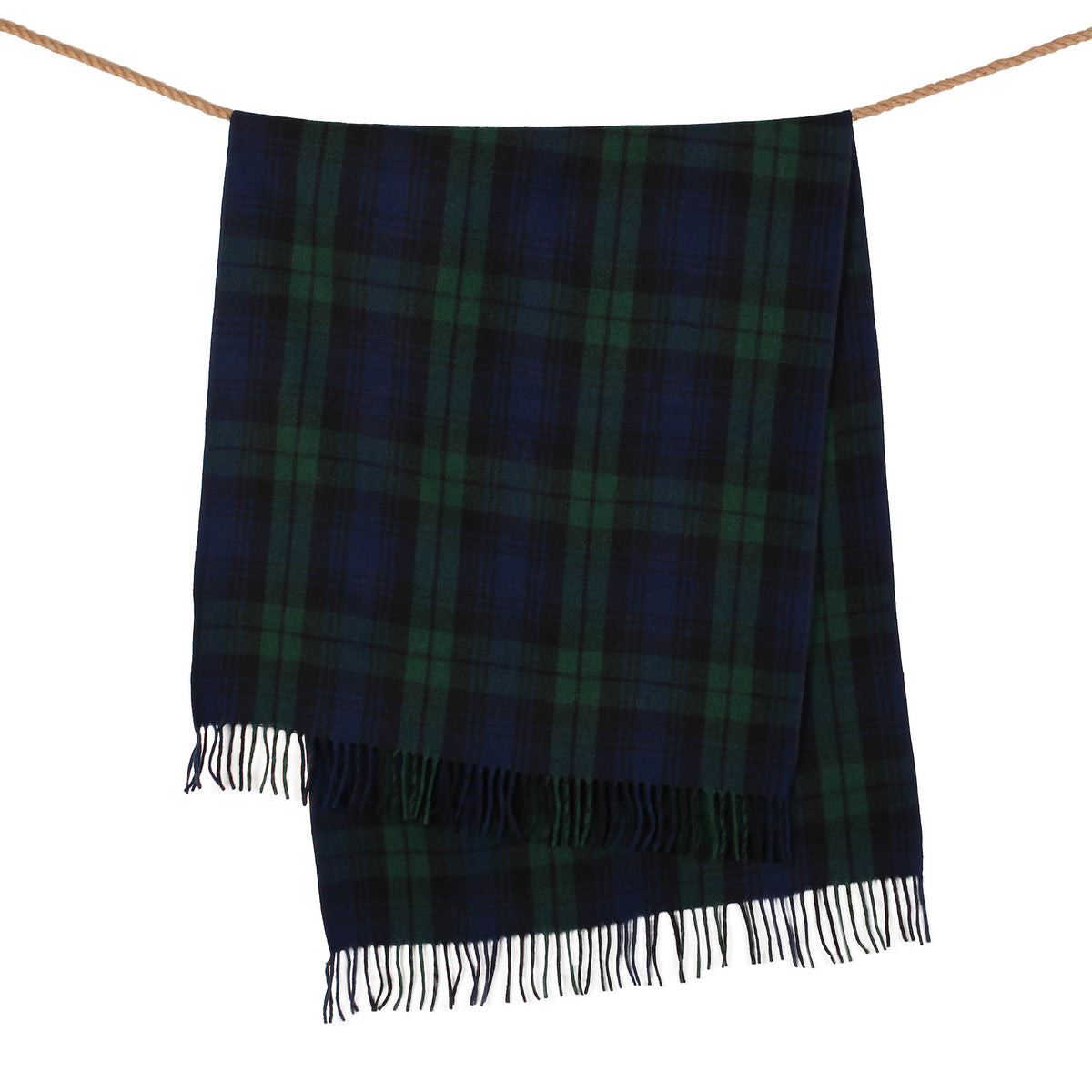 Wool Blend Tartan Knee Blanket Black Watch The Scotland Shop