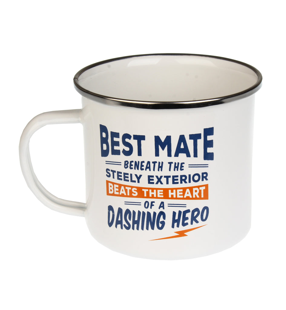 Enamel Personalised Camping Style Mug Best Man Flask Pewter