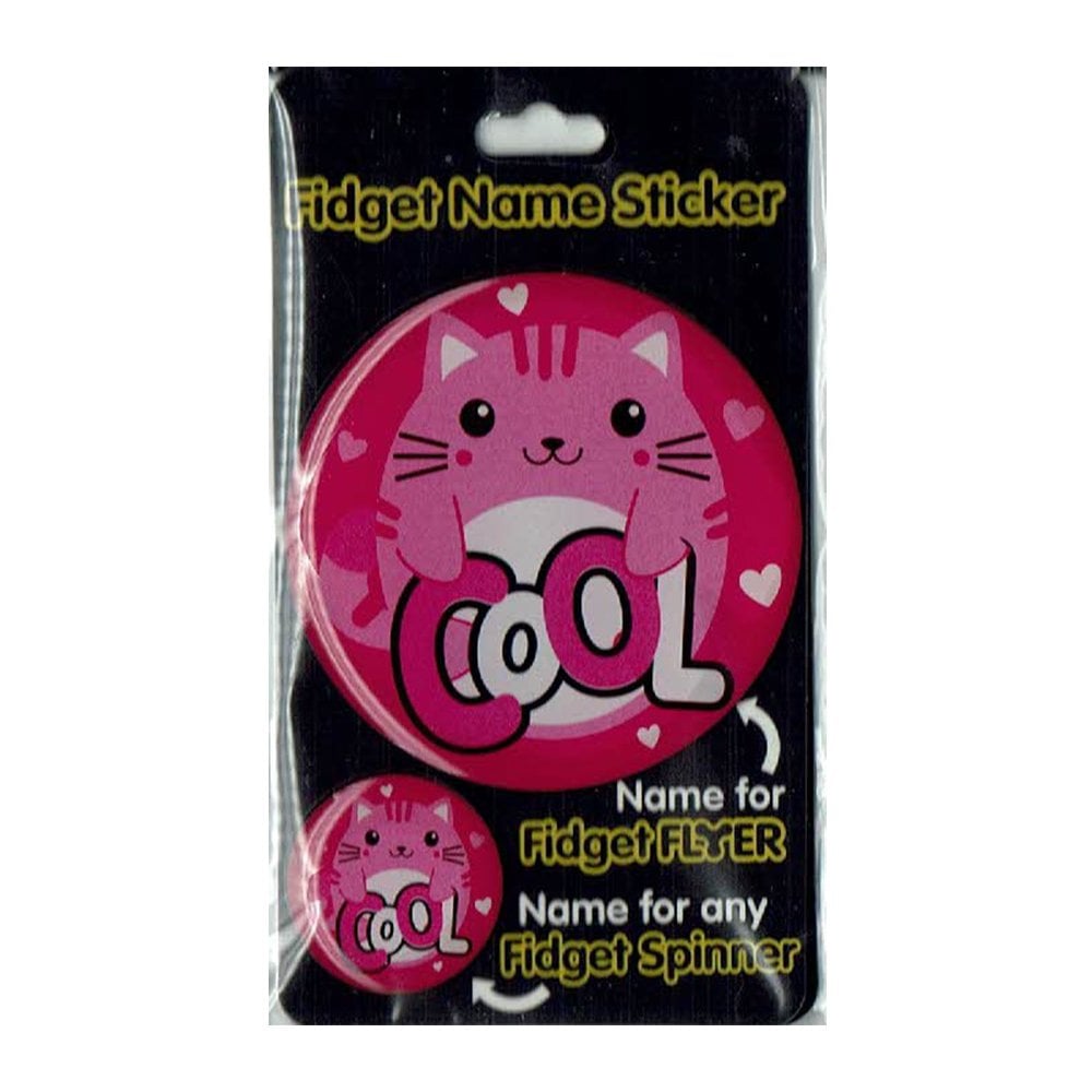 Fidget Flyer Name Stickers Cool Cat