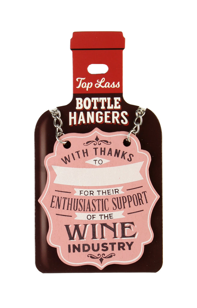 Top Lass Bottle Hangers Blank Red Wine