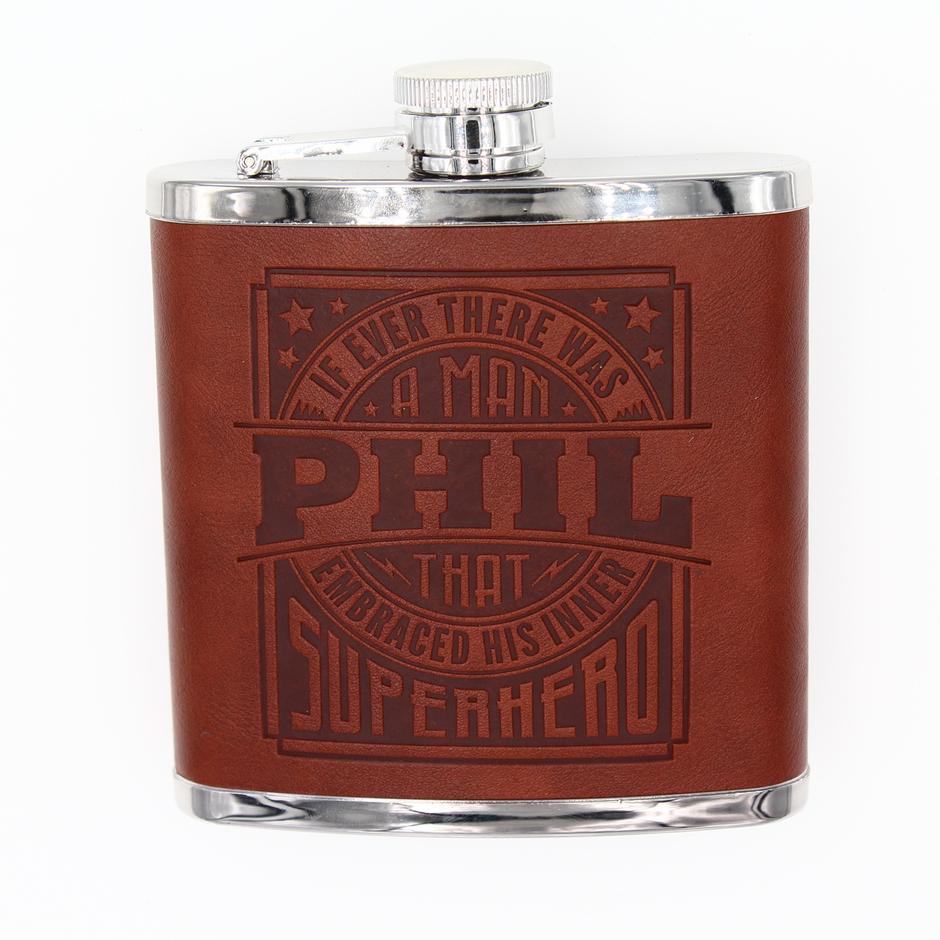 Top Bloke Hip Flask Phil