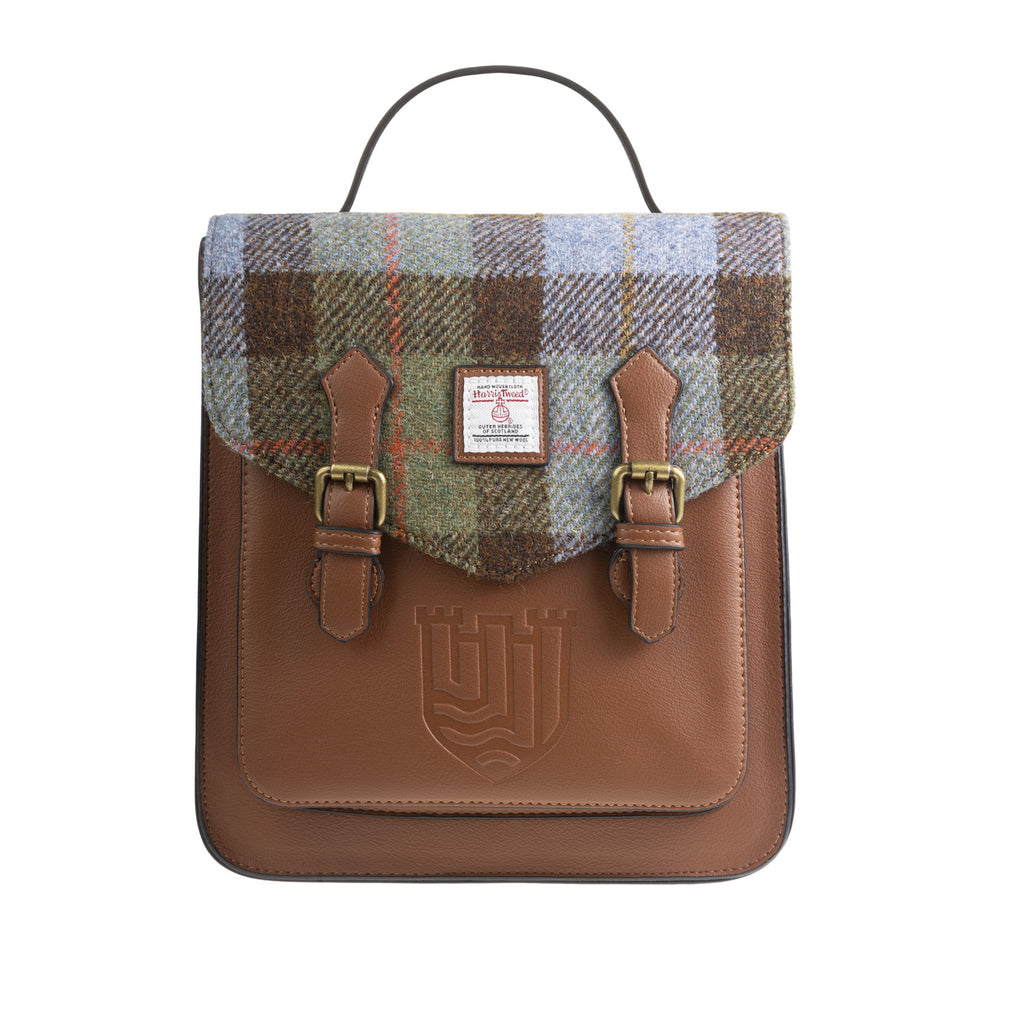 Calton Backpack Chestnut Blue Tartan