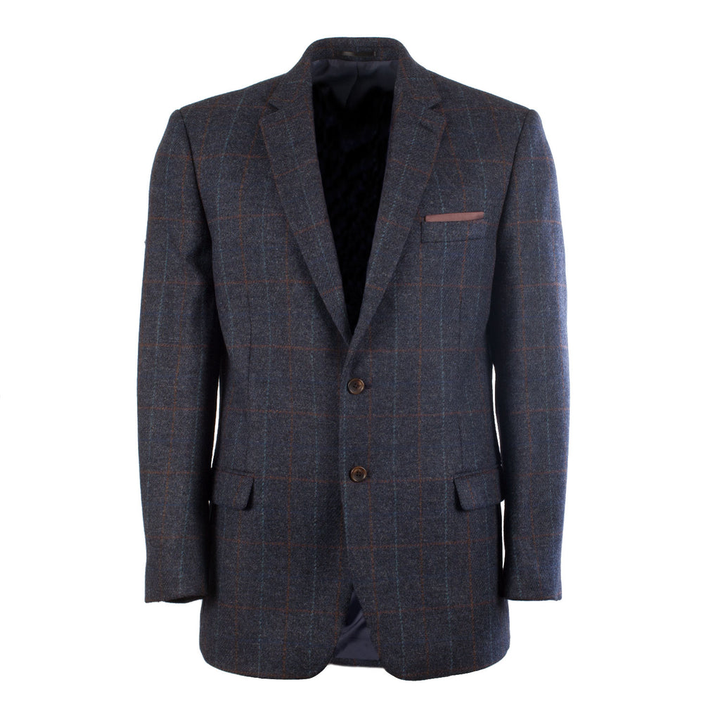 Men's Brook Taverner Harris Tweed Ross  Blue Check