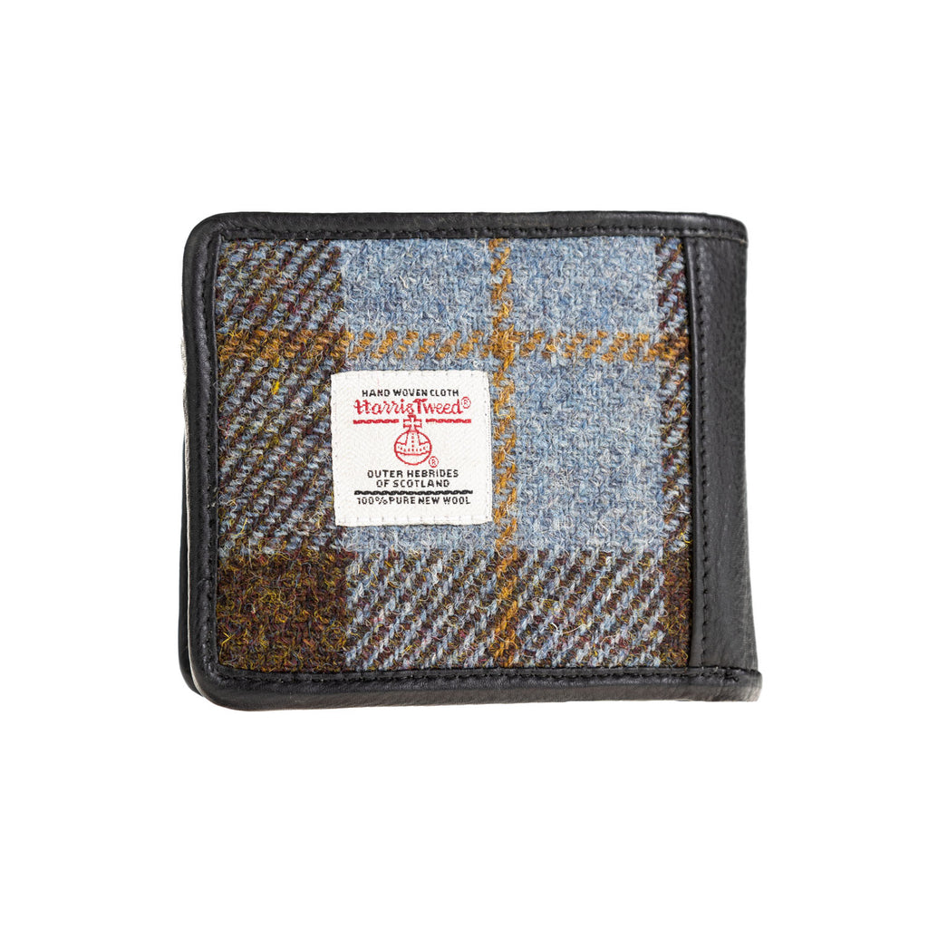 Mens Ht Leather Wallet Blue & Red Check / Black