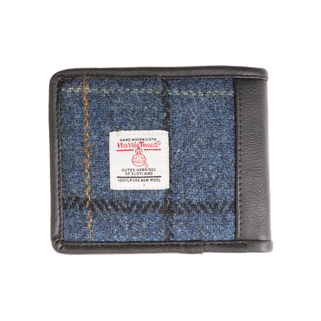 Mens Ht Vegan Leather Wallet Blue & Black Check / Black