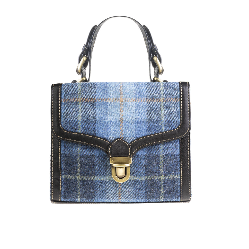 Ht Ladies Handbag Blue Check / Black