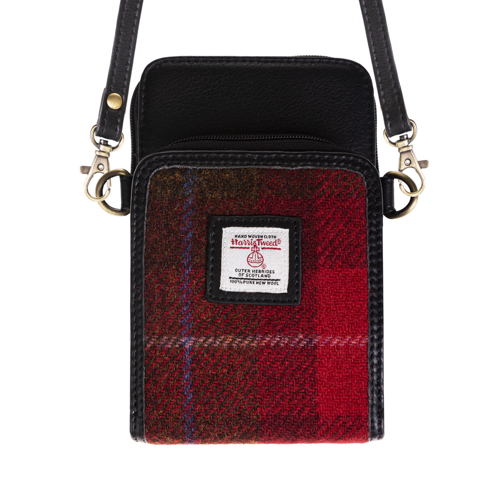 Ht Travel Cross Body Bag Red Check A / Black