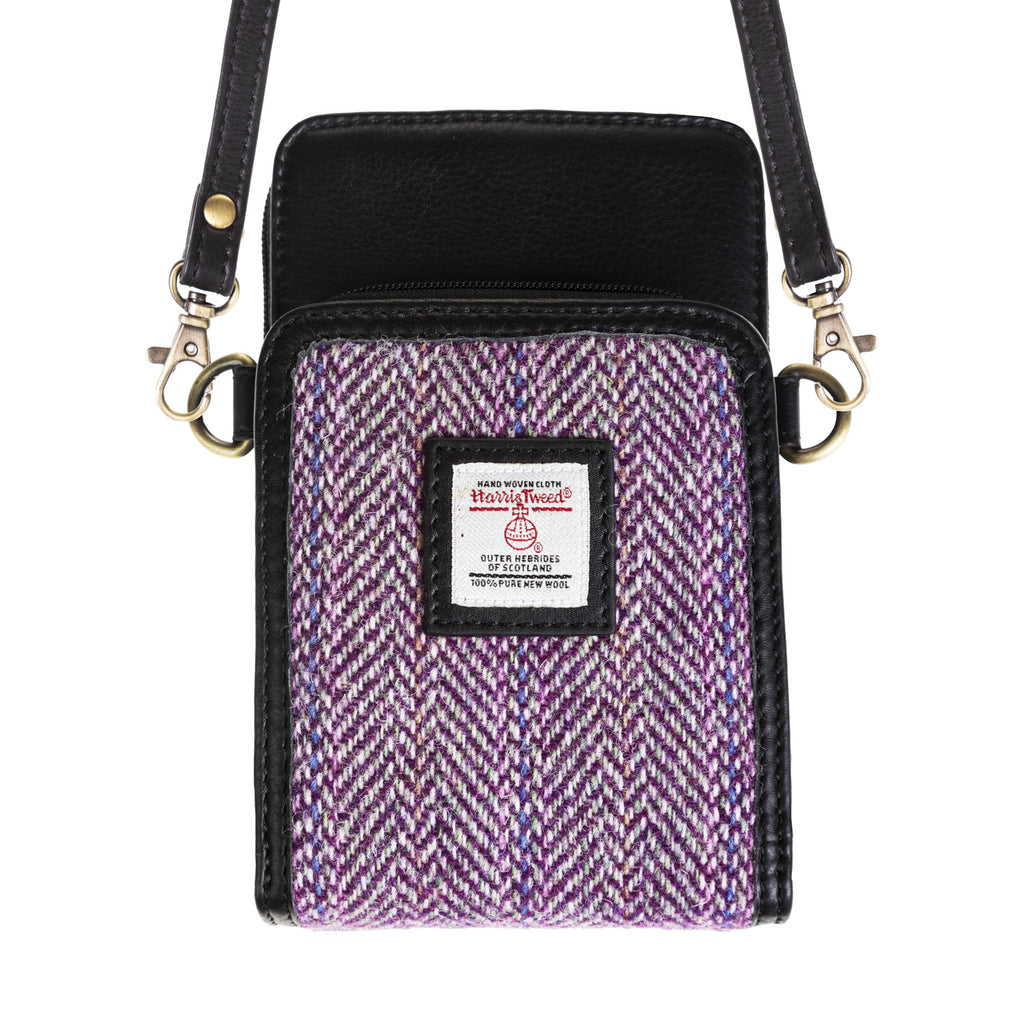 Ht Travel Cross Body Bag Plum Herringbone / Black