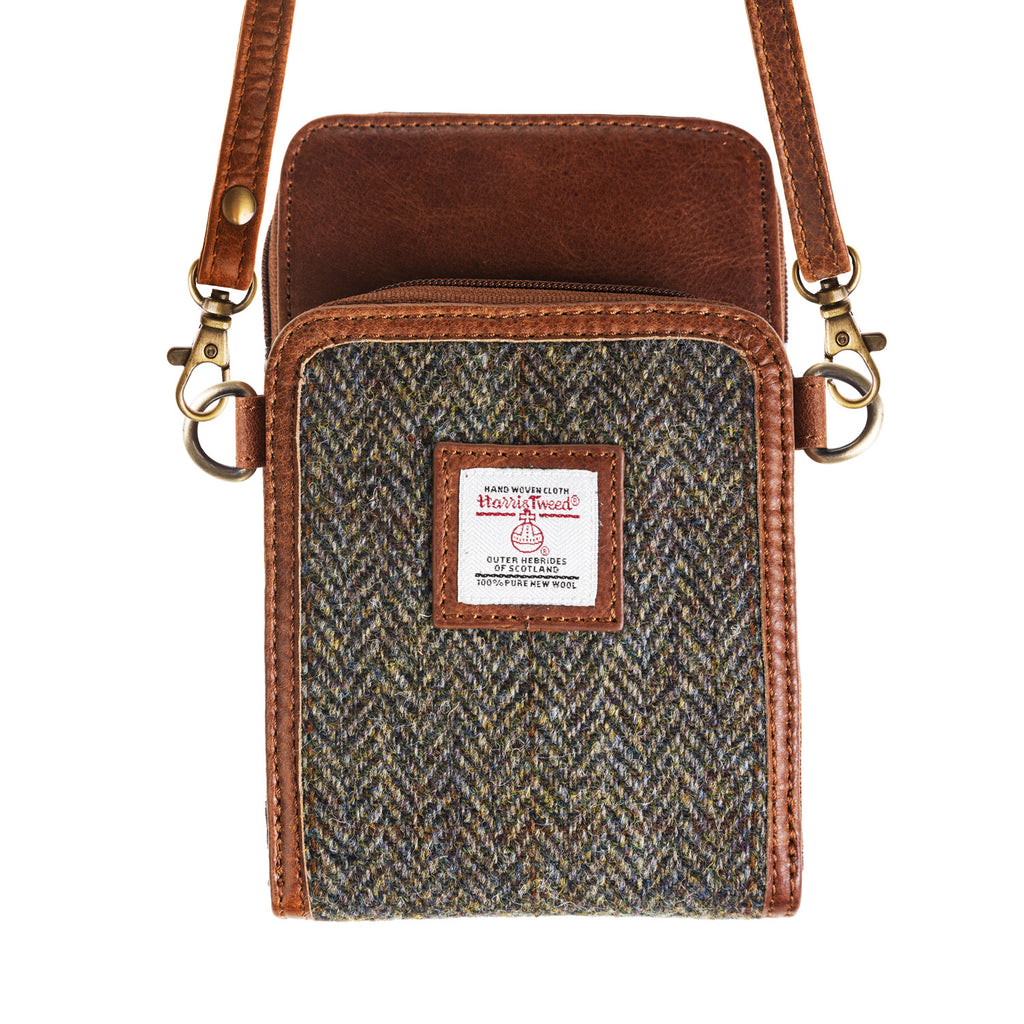 Ht Travel Cross Body Bag Brown Herringbone / Tan