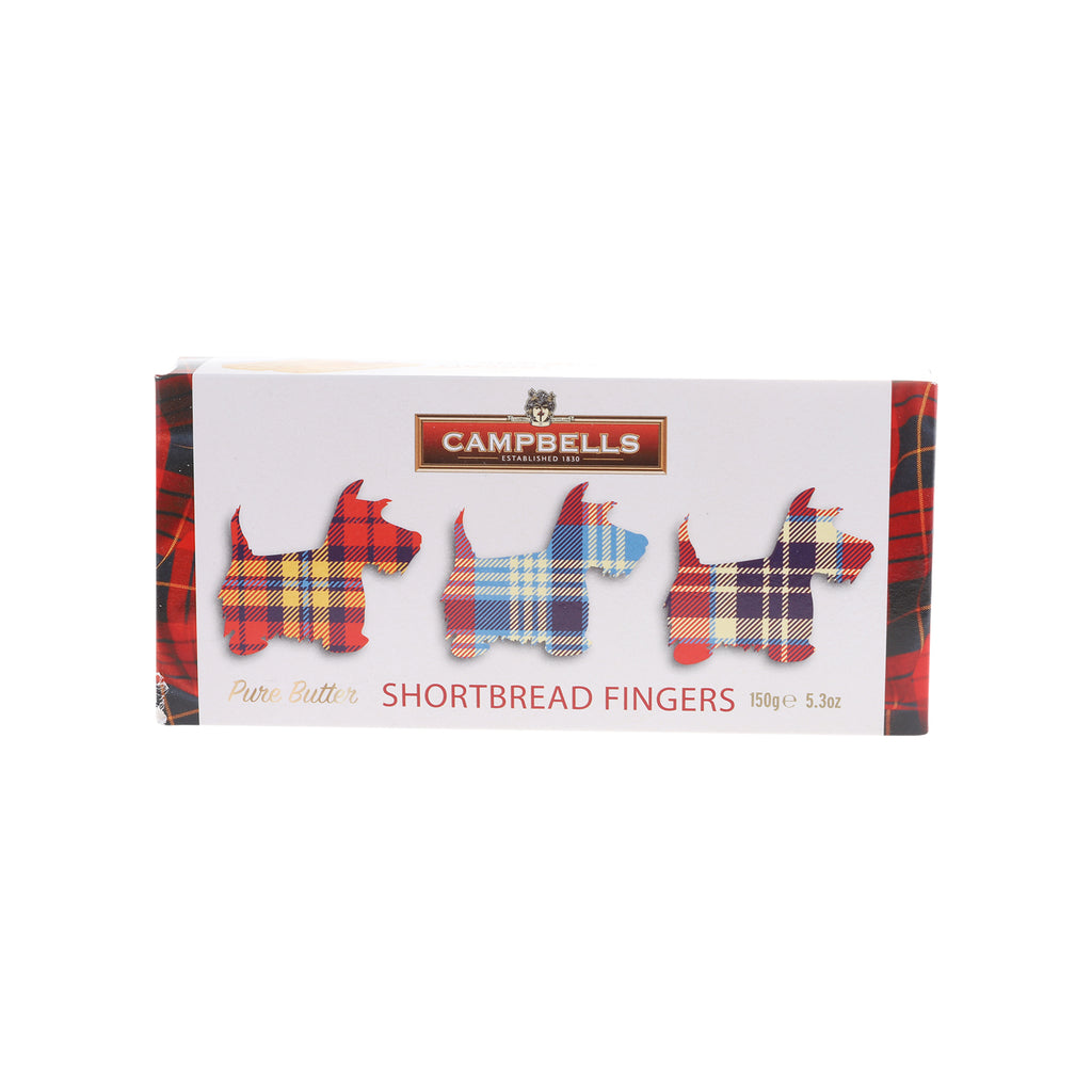 Tartan Dog Shortbread Fingers Carton