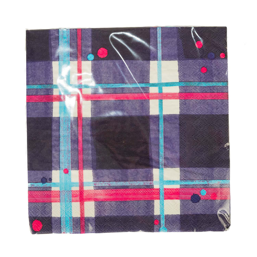 Si Blaeberry Tartan Paper Napkins