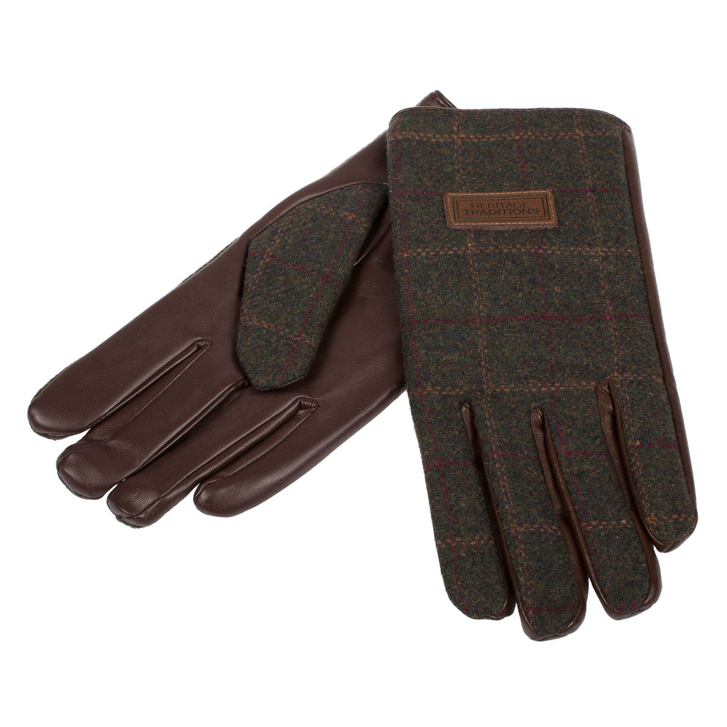 Men's Heritage Traditions Tweed Gloves  Green