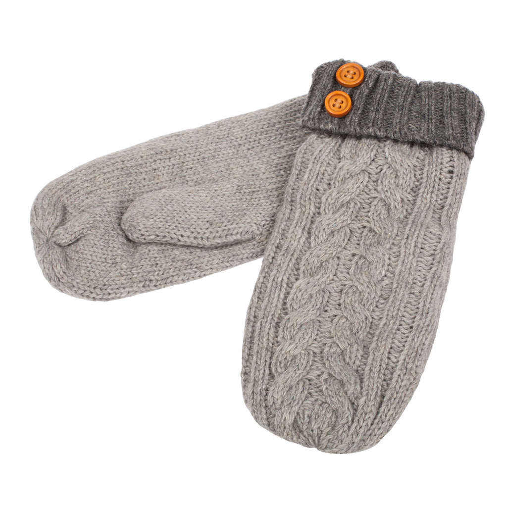 Women's Aran Traditions Cable Contrast  Silver Grey
