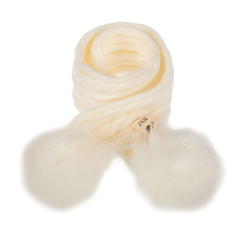 Kids Wool Blend Pom Pom Scarf