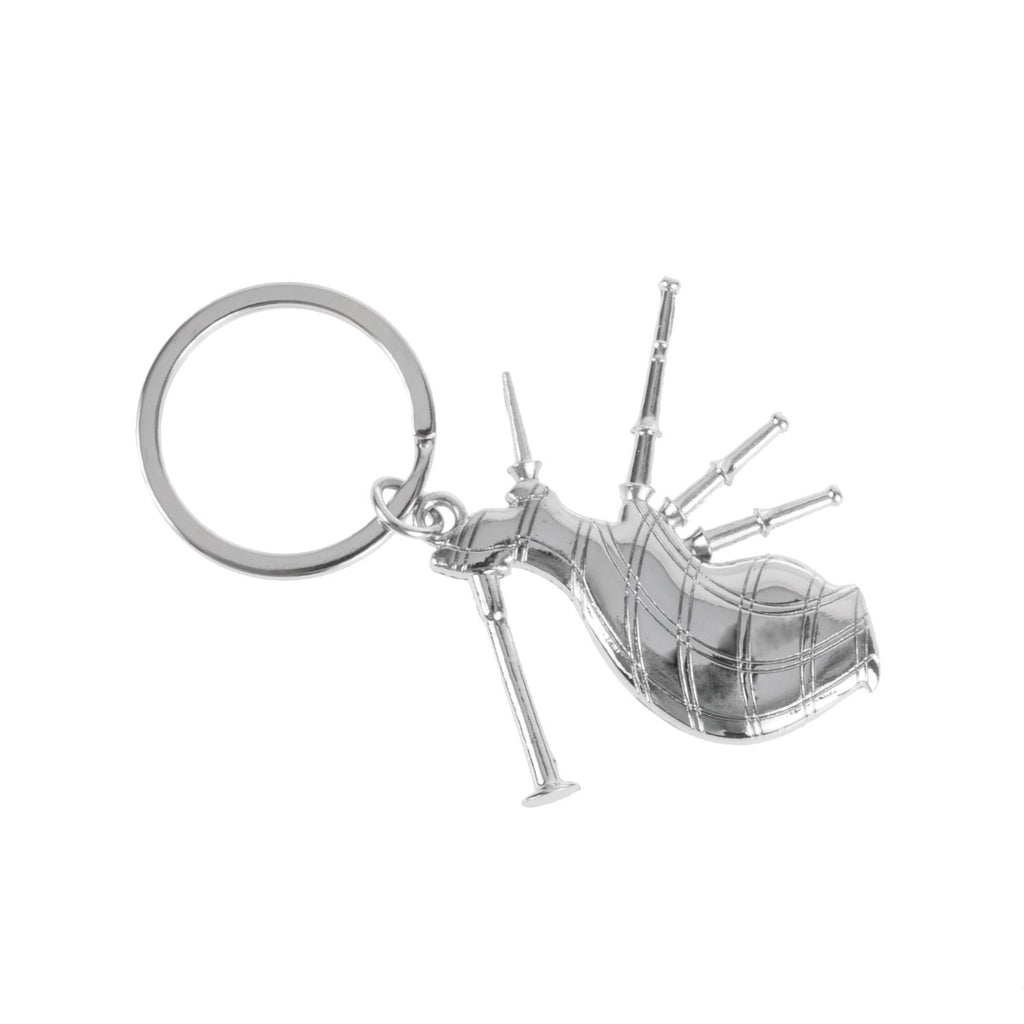 Silver Bagpipe Metal Keyring