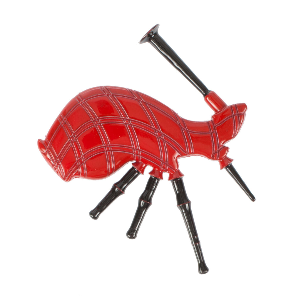 Bagpipes Red Metal Magnet