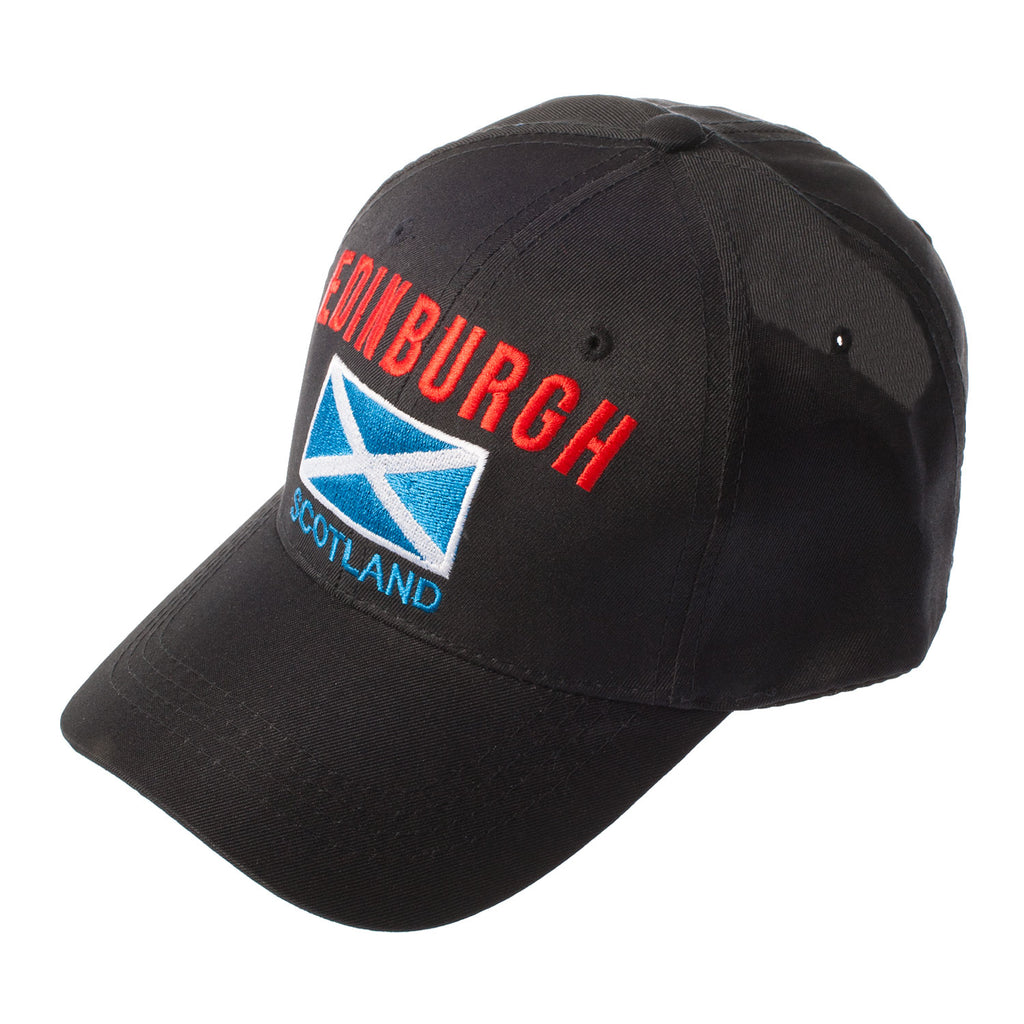 3D Edinburgh / Saltire Scotland Baseball Cap - Black