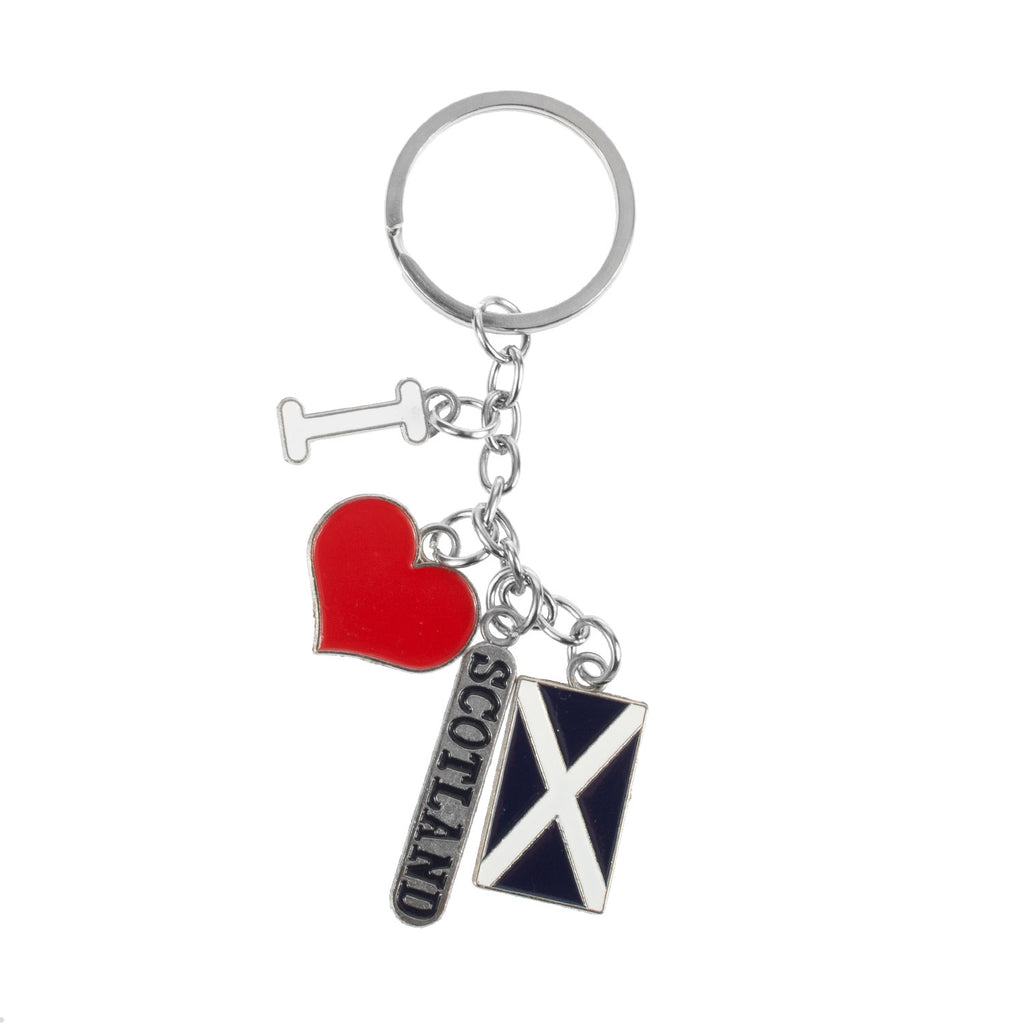4 Icon Chain - I Heart Scotland Keyring