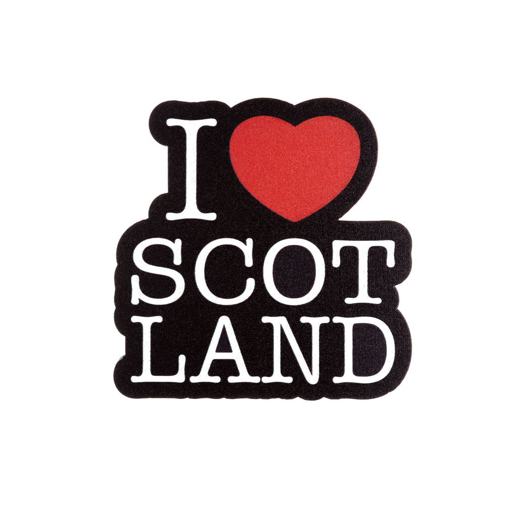 Metal Cut Out Magnet - I Love Scotland -