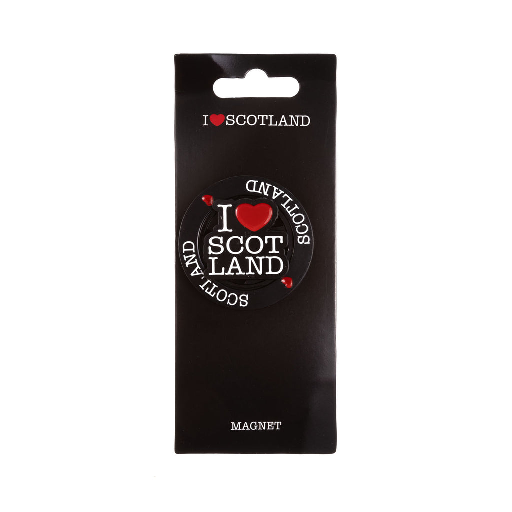 Metal Spinner Magnet-  I Love Scotland