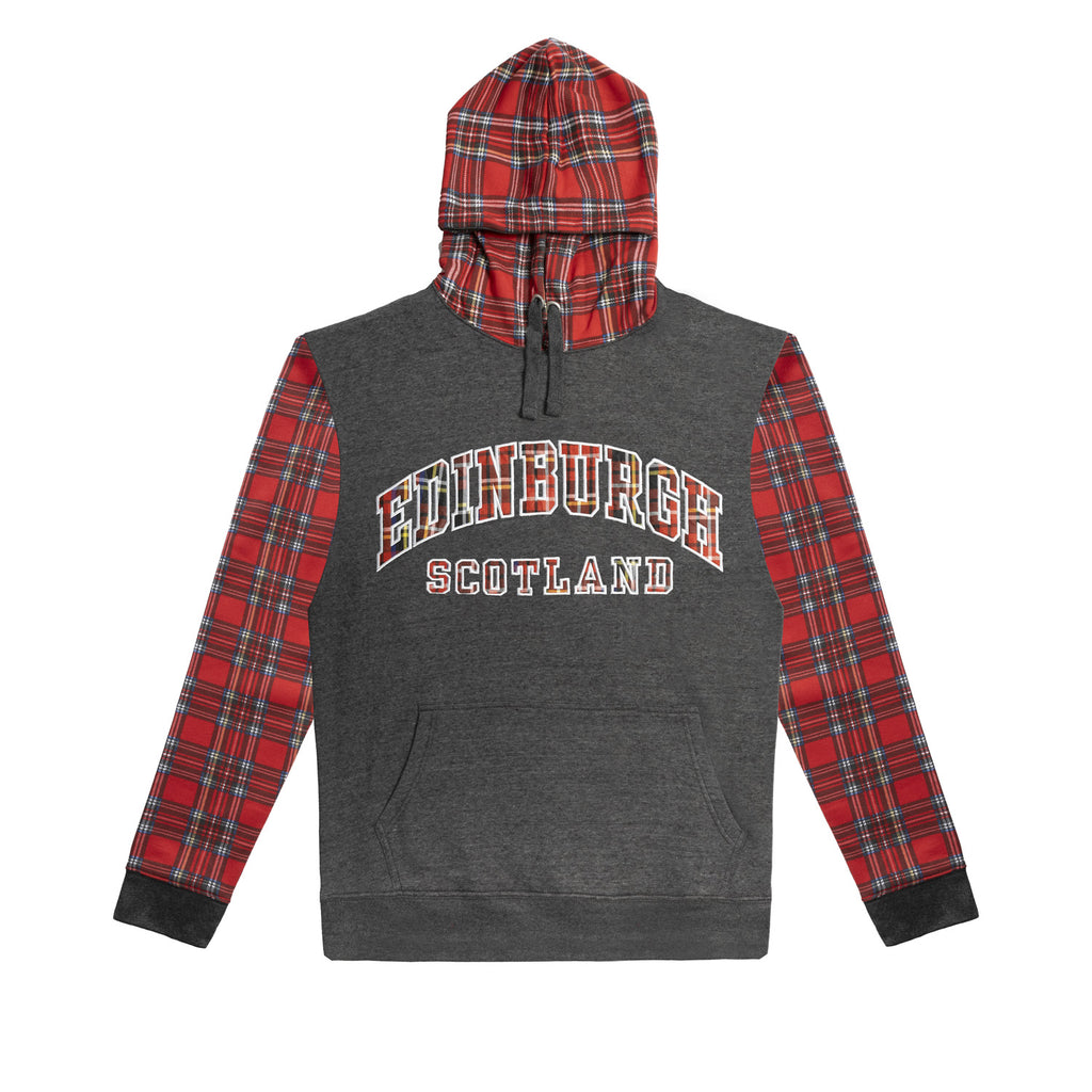 Adult Hoodie Edin/Scotland Tartan Sleeve
