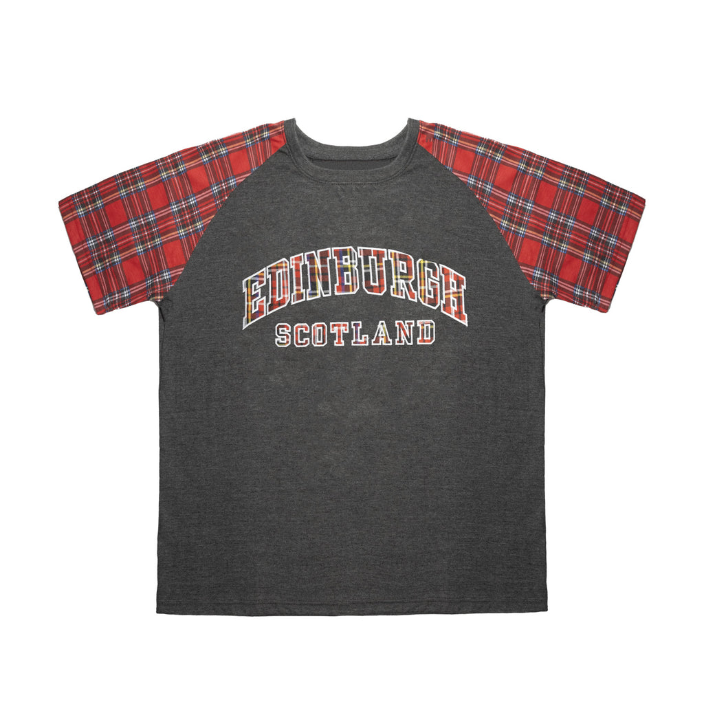 T-Shirts Emb Edin/Scotland Tartan Sleeve