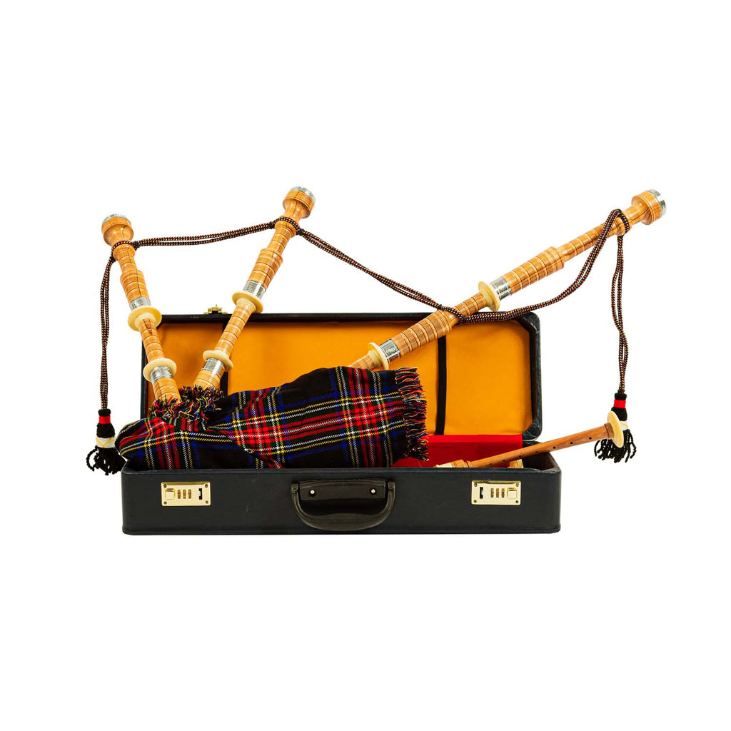 Imported Engraved Bagpipes Stewart Black