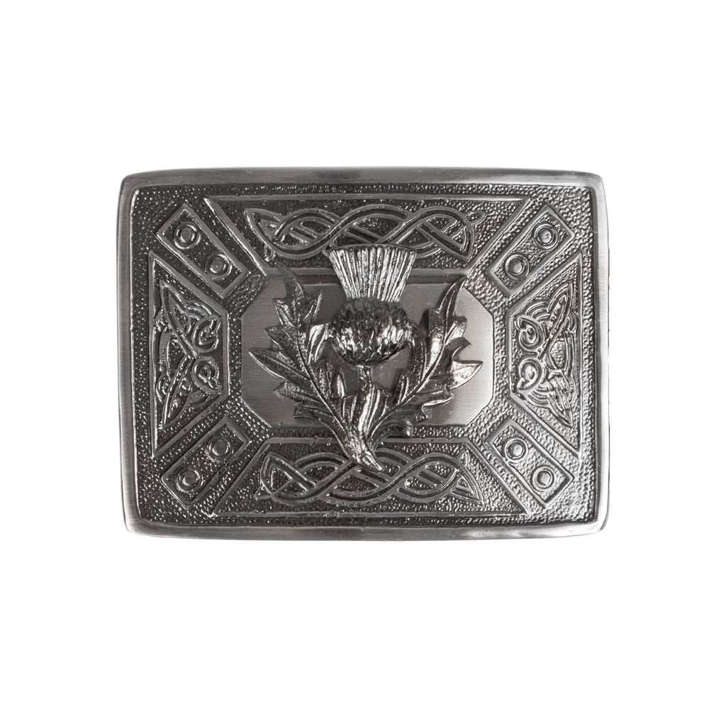 Metal Celtic Knots Thistle Kilt Belt Buckle