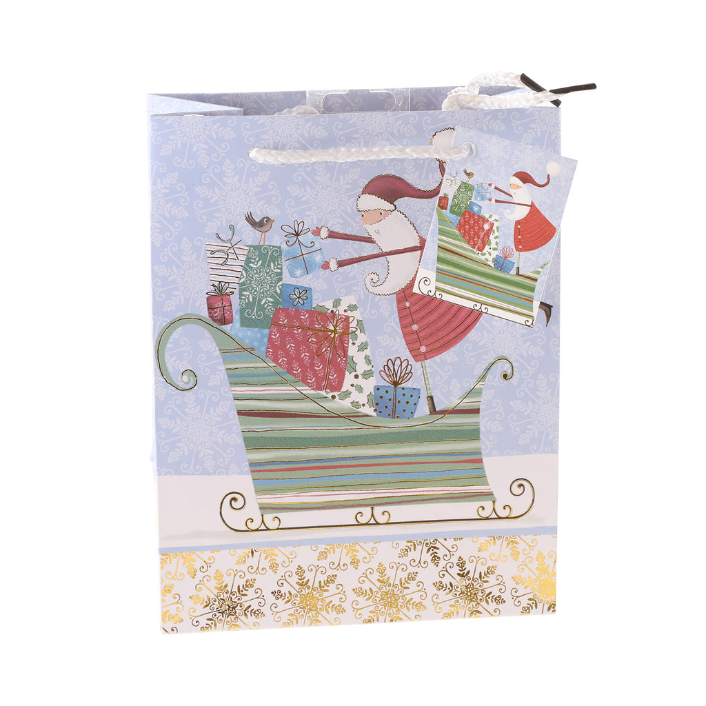 Gift Bag - Santa On Sleigh