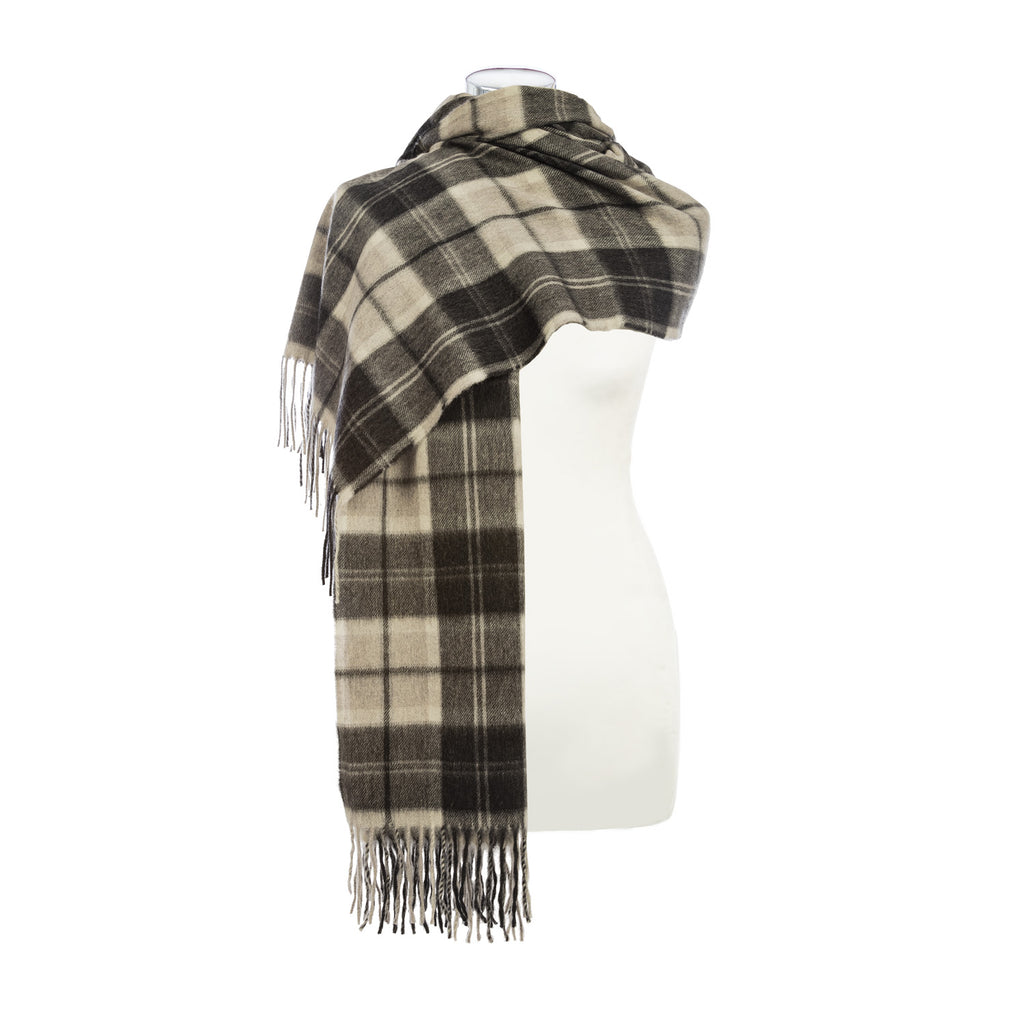 Balmoral 100% Cashmere Woven Stole  Bannockbane Black