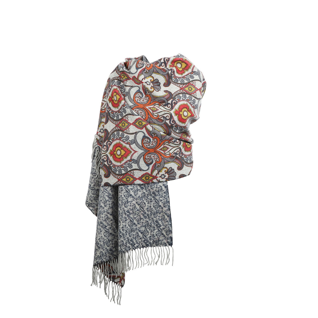 Women's Paisley Dot Print Double Sided  Red
