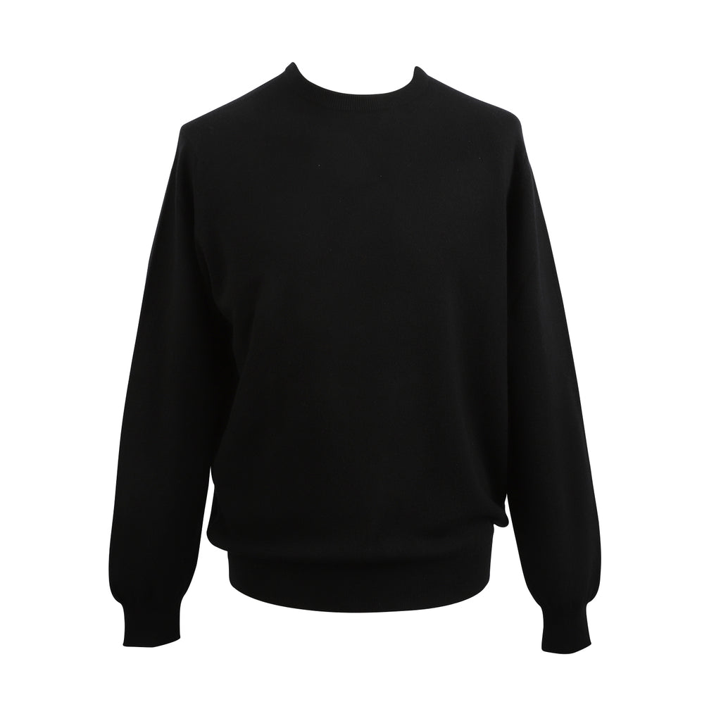 Men's 100% Cashmere Crew Neck Jumper John Laing Black