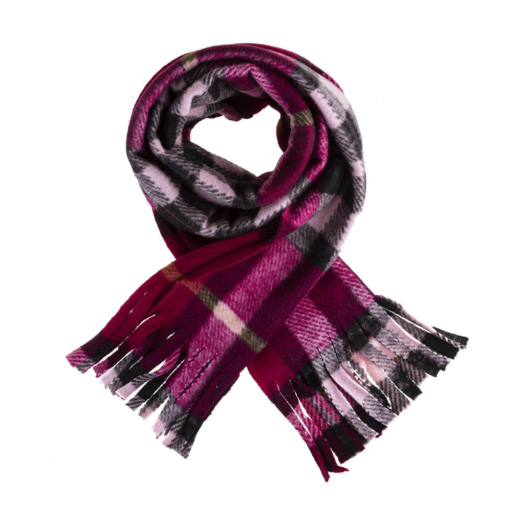 Tartan Soft Touch Scarf Exploded Scotty Thomson Raspberry