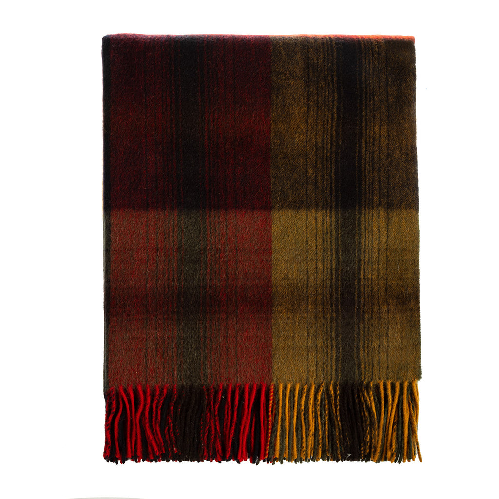 100% Lambswool Blanket Graded Block Classic