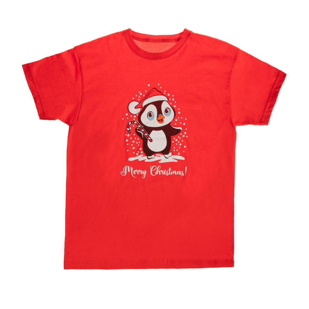 Kids Merry Chrsitmas Penguin T-Shirt