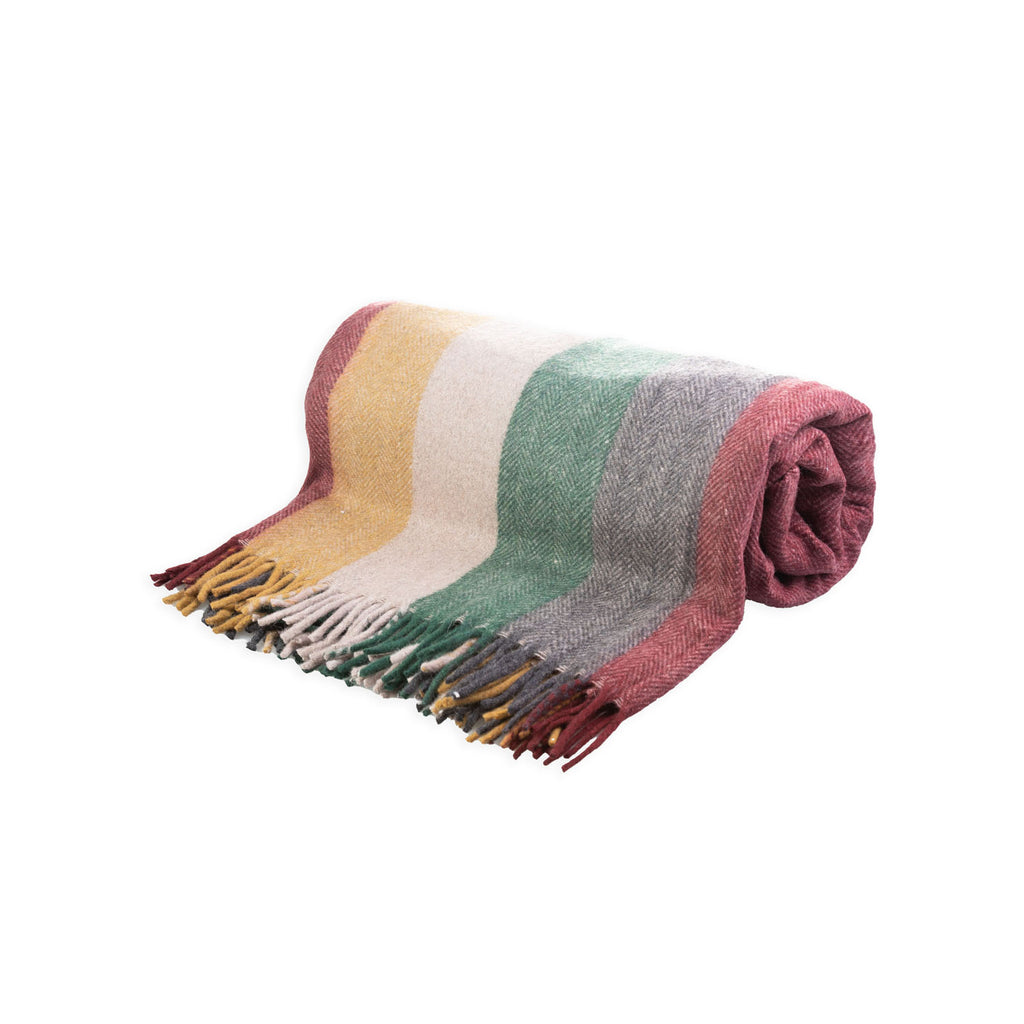Stripe Herringbone Blanket Natural Spice