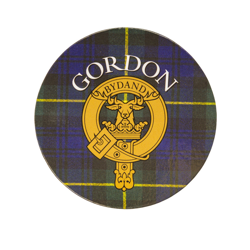 Clan/Family Name Round Cork Coaster Gordon