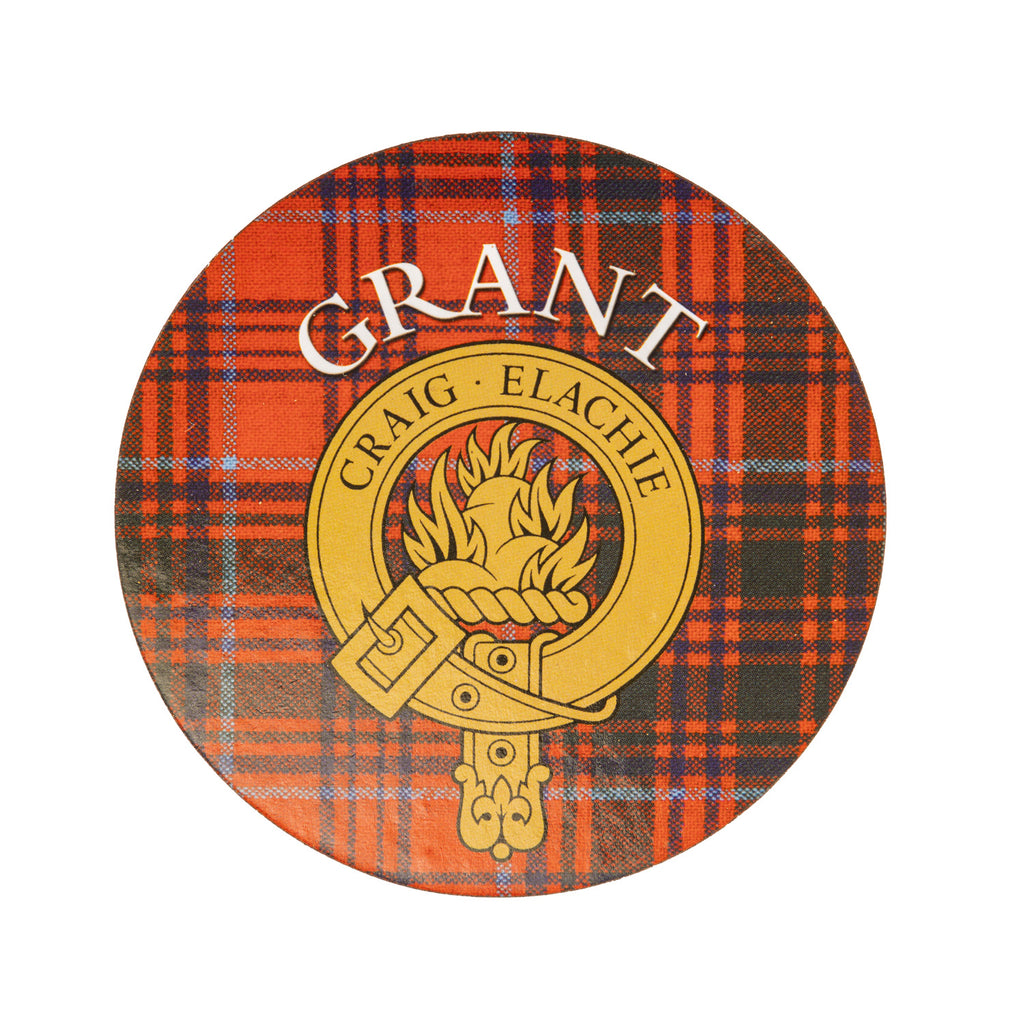 Clan/Family Name Round Cork Coaster Grant