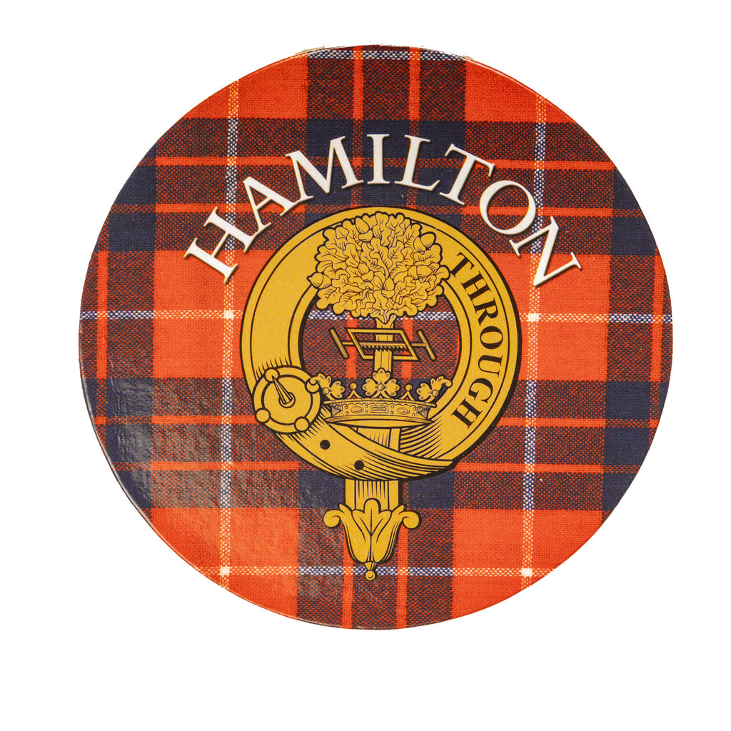 Clan/Family Name Round Cork Coaster Hamilton