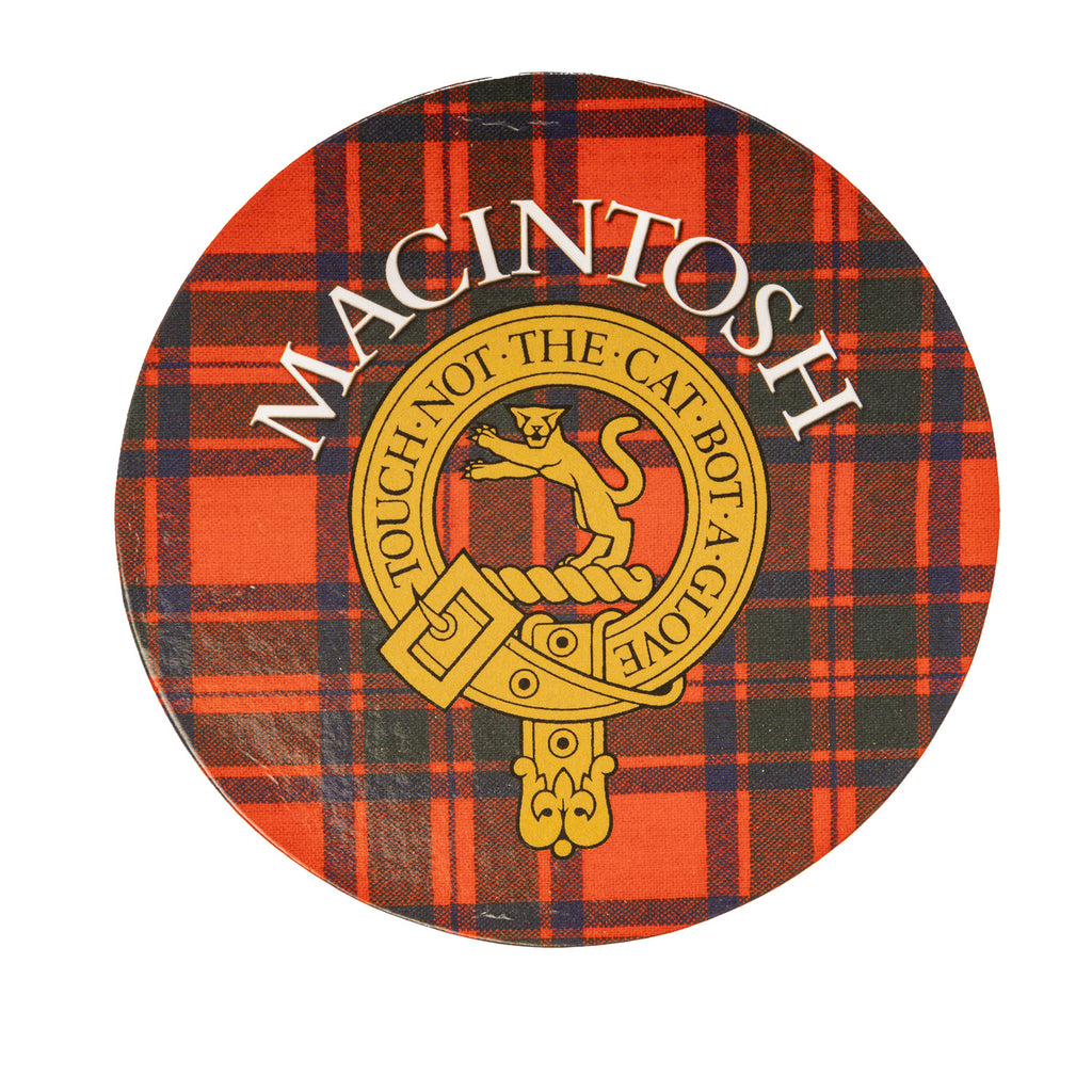 Clan/Family Name Round Cork Coaster Macintosh
