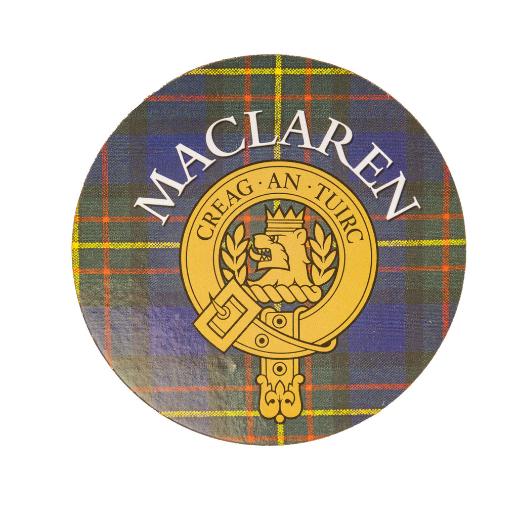Clan/Family Name Round Cork Coaster Maclaren