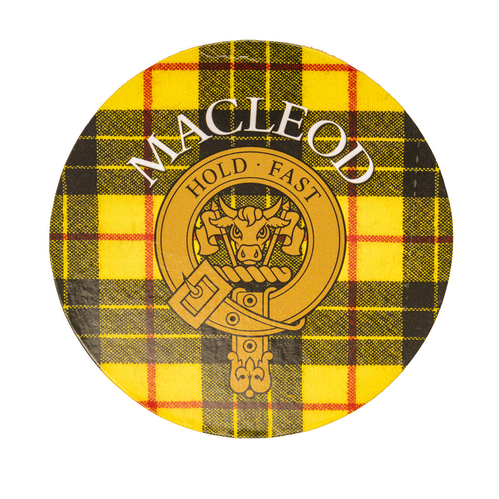 Clan/Family Name Round Cork Coaster Macleod