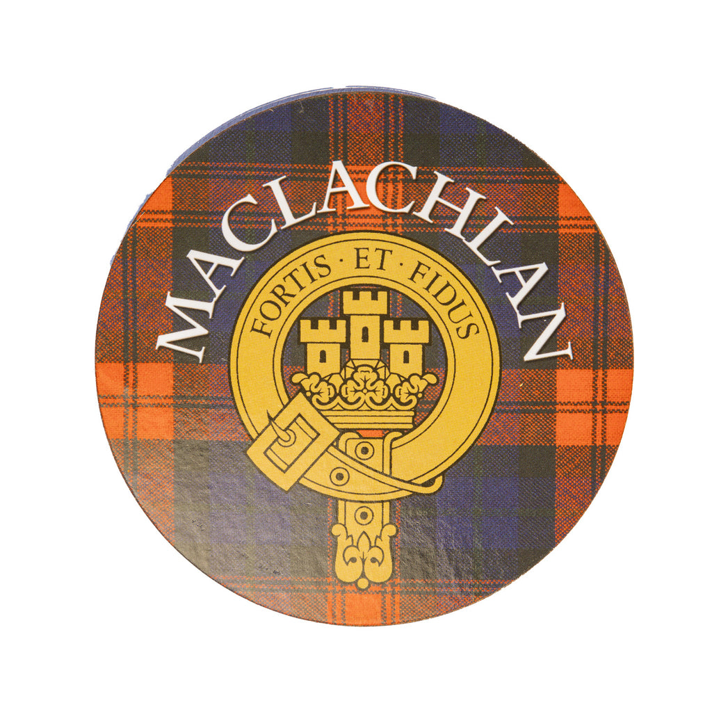 Clan/Family Name Round Cork Coaster Maclachlan