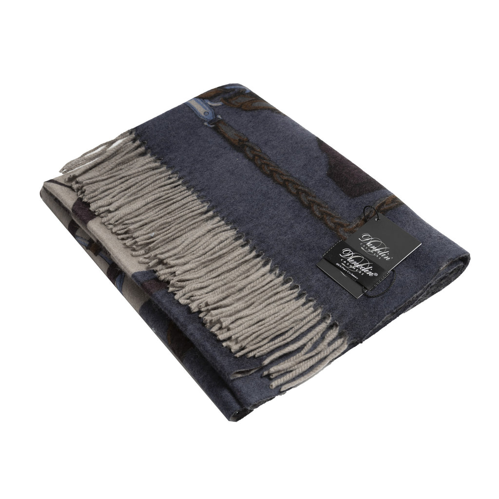 Belts Double Sided Cashmere Stole Toast Navy