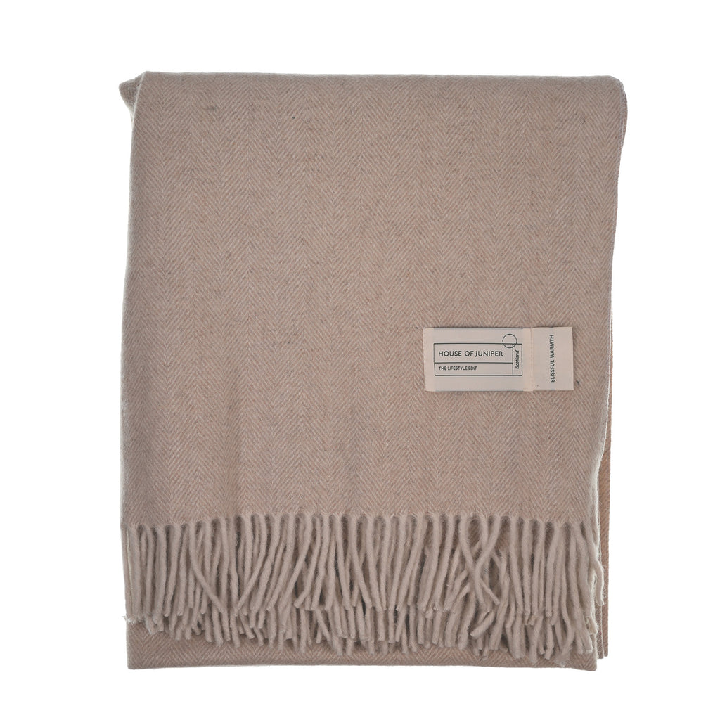 Herringbone Blanket 70% Recycled Wool