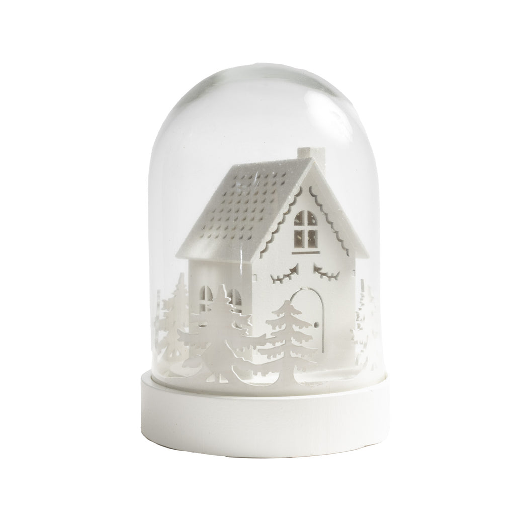 B/O Light Up House Scene In Dome