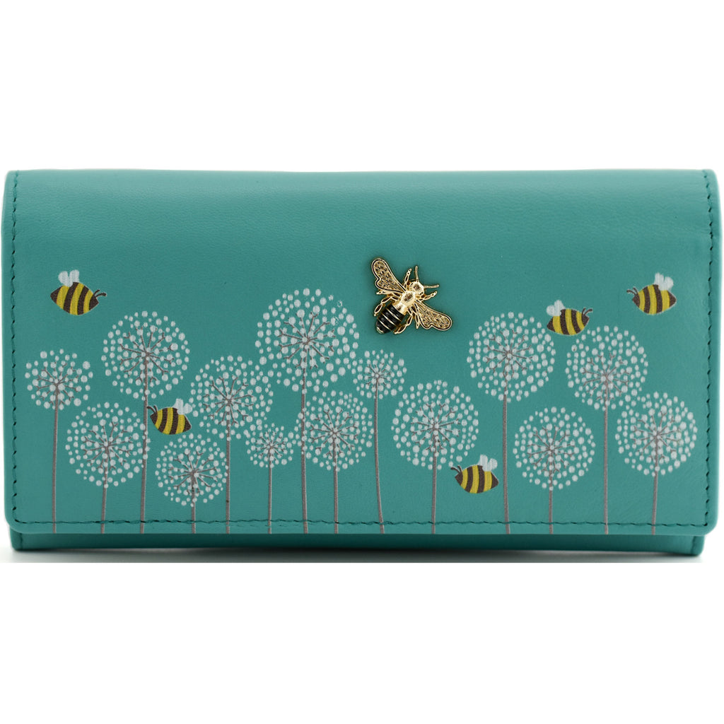 Moonflower Card And Coin Bee Purse Turquoise