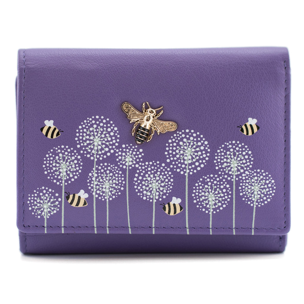 Moonflower Tri Fold Bee Purse Purple