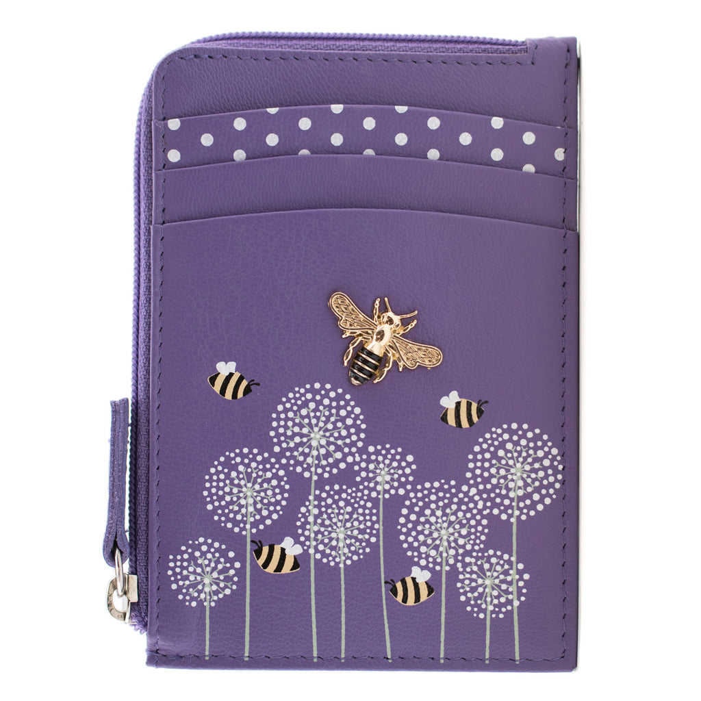 Moonflower Card And Coin Bee Purse Purple