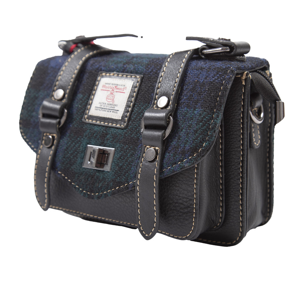 Ladies Ht Leather Mini Satchel Black Watch/Black